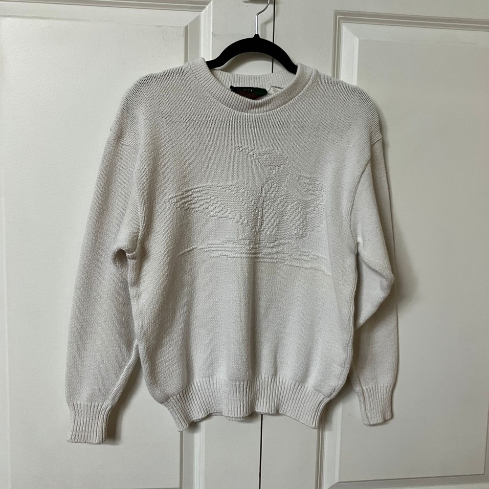 Vintage Parkhurst White Loon Duck Crewneck Knit sweater